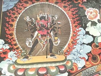 【希少】時代物　唐卡 唐物 仏様 唐卡寄卖编号：JM·188-529373-佛祖婆娑净土诸菩萨荟讲法图（蓝唐